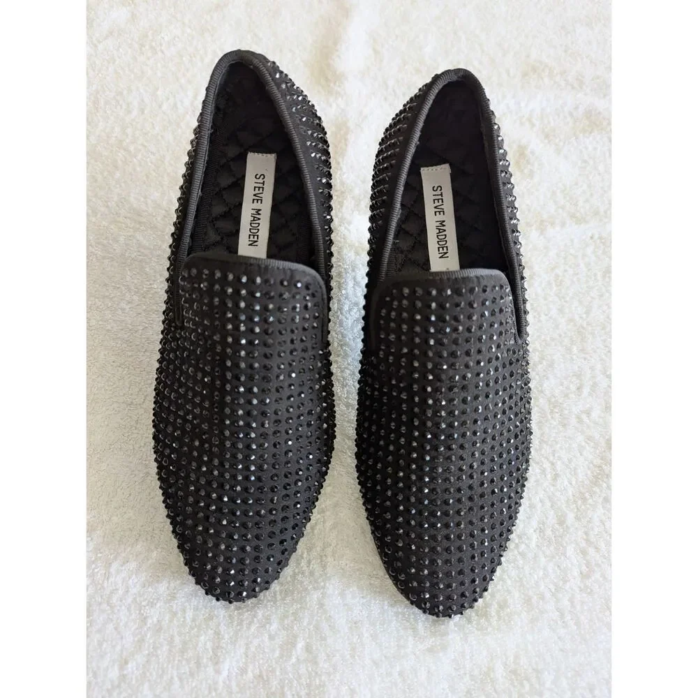 Steve Madden Broyals Swarovski  Embellished Slip-On Loafers  Sz 7